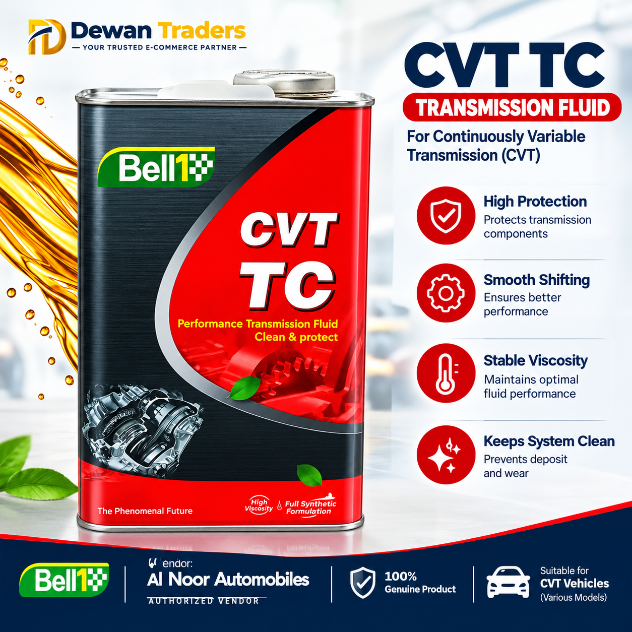 Bell1 CVT TC Transmission Fluid – 1 Liter